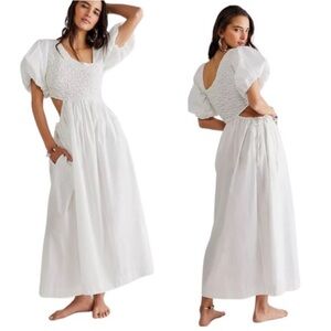 Free‎ People Kalina White Side Cutout Midi Dress Size Small
